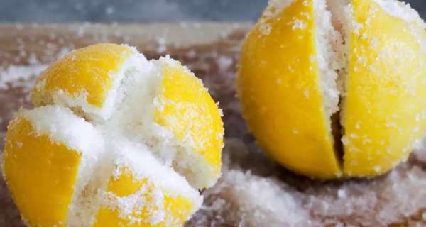 Cut a lemon and put salt; Then put it in the kitchen and see what happens